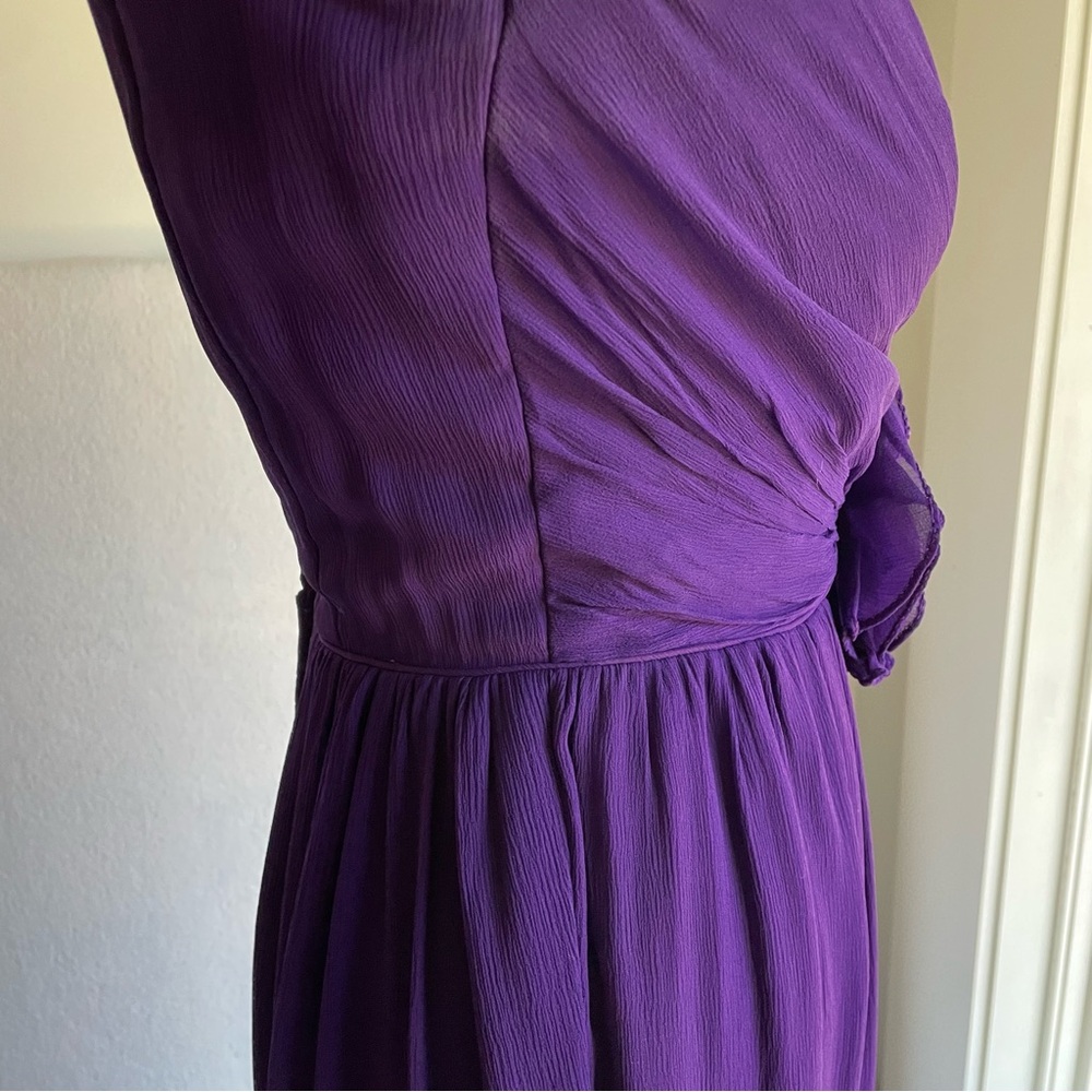 Vintage Purple Lined Crepe Formal Maxi Dress - Picture 3 of 14